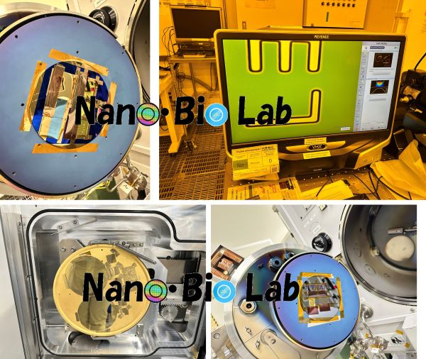 東京大学研究施設でのデバイス作製実験の様子1